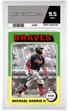 2024 TOPPS HERITAGE #416 MICHAEL HARRIS II MPE 9.5 MINT+ — graded card up for auction