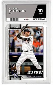 2026 TOPPS #334 KYLE KARROS MPE 10 GEM/MT — graded card up for auction