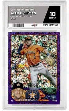 2023 TOPPS CHROME PURPLE SPECKLE /299 #205 ALEX BREGMAN MPE 10 GEM/MT — graded card up for auction