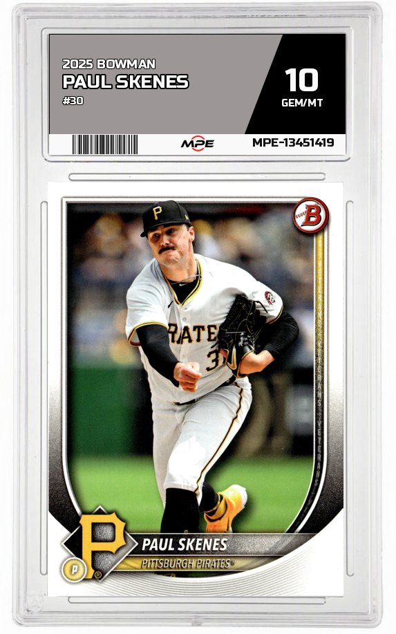 2025 BOWMAN #30 PAUL SKENES MPE 10 GEM/MT — graded card auctioned from the MPE vault