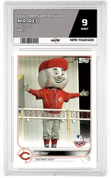 2022 TOPPS OPENING DAY MASCOTS #M-5 MR. RED MPE 9 MINT — graded card up for auction