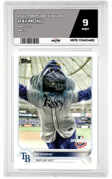 2022 TOPPS OPENING DAY MASCOTS #M-21 RAYMOND MPE 9 MINT — graded card up for auction