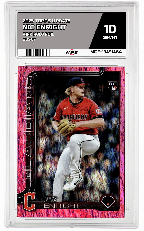 2025 TOPPS UPDATE Pink Holo Foil #US67 NIC ENRIGHT MPE 10 GEM/MT — graded card auctioned from the MPE vault