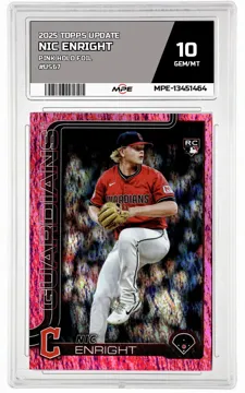 2025 TOPPS UPDATE Pink Holo Foil #US67 NIC ENRIGHT MPE 10 GEM/MT — graded card up for auction