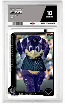 2025 TOPPS MASCOTS #M-9 DINGER MPE 10 GEM/MT — graded card up for auction