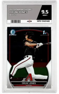 2023 BOWMAN CHROME #BCP-25 DRUW JONES MPE 9.5 MINT+ — graded card up for auction