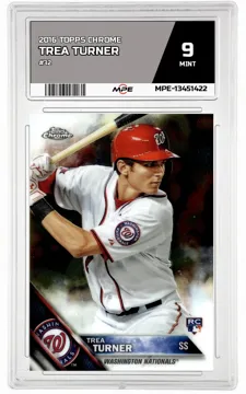 2016 TOPPS CHROME #32 TREA TURNER MPE 9 MINT — graded card up for auction