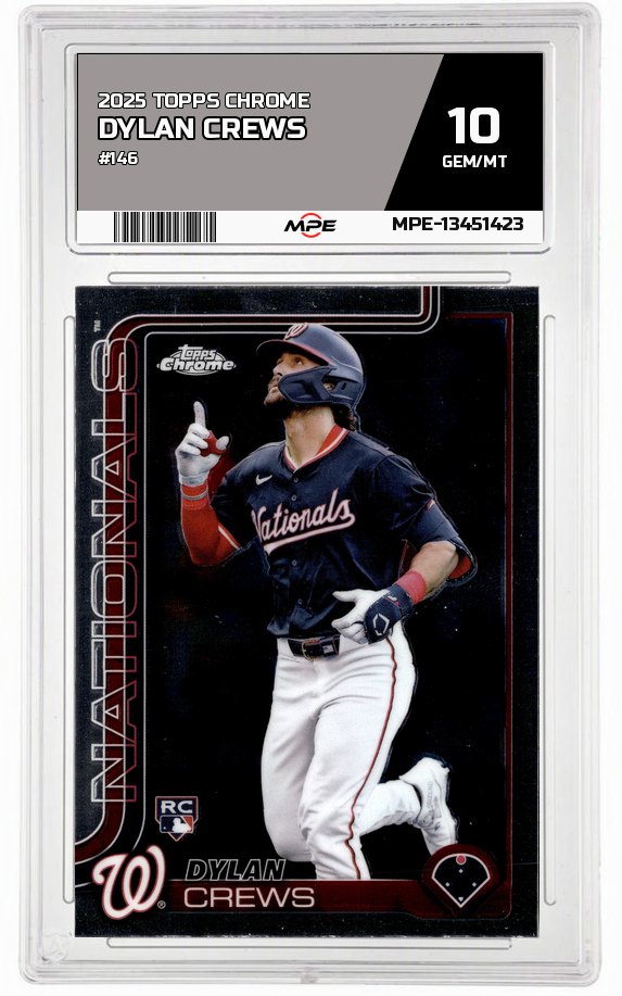 2025 TOPPS CHROME #146 DYLAN CREWS MPE 10 GEM/MT — graded card auctioned from the MPE vault