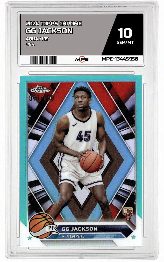 2024 TOPPS CHROME Aqua /199 #54 GG JACKSON MPE 10 GEM/MT — graded card auctioned from the MPE vault