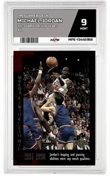 1993 UPPER DECK THE CHAMPIONSHIP YEARS #41 MICHAEL JORDAN MPE 9 MINT — graded card up for auction