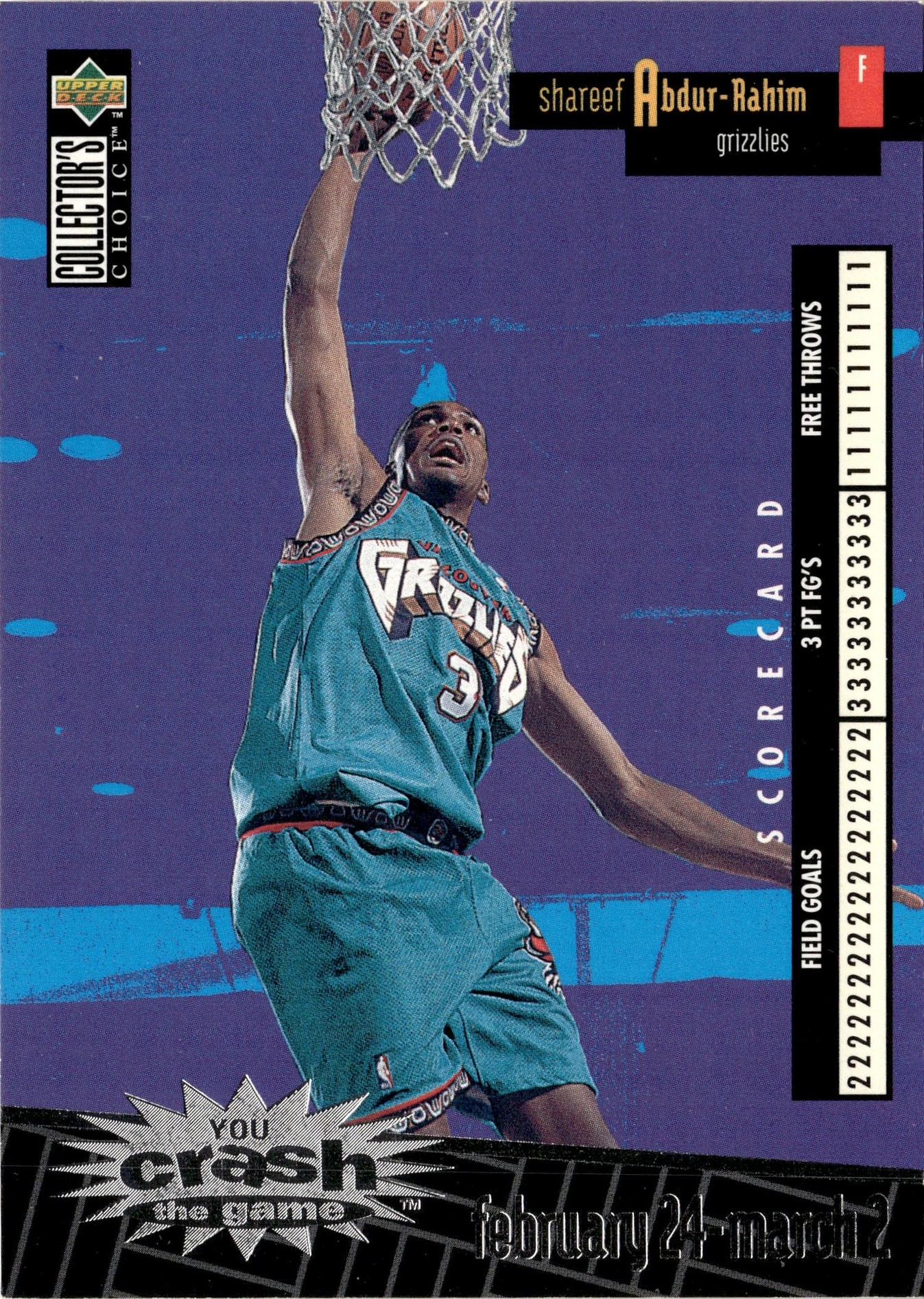 1996 Upper Deck Coll Choice Shareef Abdur-Rahim graded slab