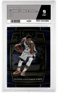 2022 SELECT BLUE #35 GIANNIS ANTETOKOUNMPO MPE 9 MINT — graded card up for auction