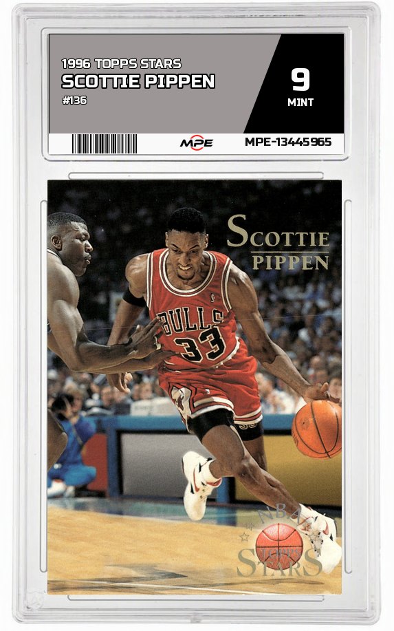 1996 TOPPS STARS #136 SCOTTIE PIPPEN MPE 9 MINT — graded card auctioned from the MPE vault