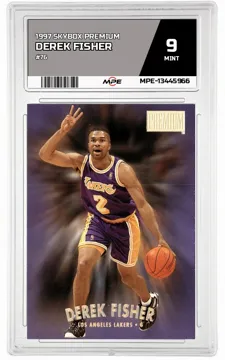 1997 SKYBOX PREMIUM #76 DEREK FISHER MPE 9 MINT — graded card up for auction