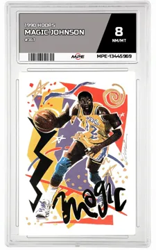 1990 HOOPS #367 MAGIC JOHNSON MPE 8 NM/MT — graded card up for auction