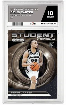 2024 PRIZM DRAFT PICKS STUDENT ORIENTATION #8 DEVIN CARTER MPE 10 GEM/MT — graded card up for auction