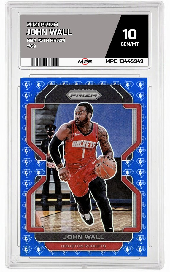 2021 PRIZM NBA 75TH PRIZM #68 JOHN WALL MPE 10 GEM/MT — graded card auctioned from the MPE vault