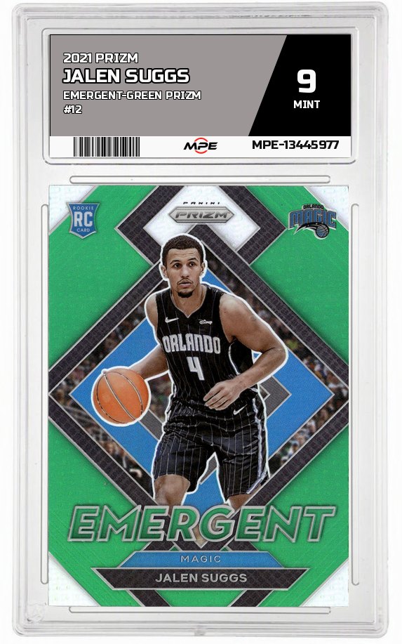 2021 PRIZM EMERGENT-GREEN PRIZM #12 JALEN SUGGS MPE 9 MINT — graded card auctioned from the MPE vault