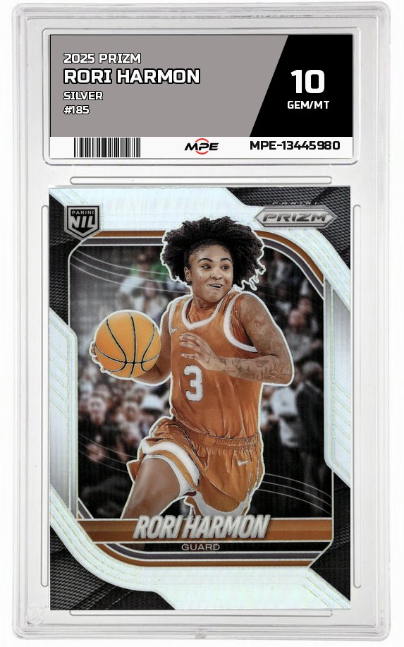 2025 PRIZM SILVER #185 RORI HARMON MPE 10 GEM/MT — graded card auctioned from the MPE vault