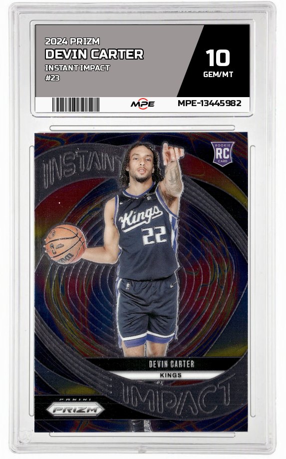 2024 PRIZM INSTANT IMPACT #23 DEVIN CARTER MPE 10 GEM/MT — graded card auctioned from the MPE vault
