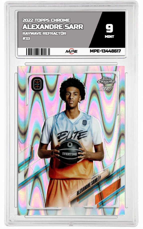 2022 TOPPS CHROME RayWave Refractor #33 ALEXANDRE SARR MPE 9 MINT — graded card auctioned from the MPE vault