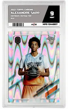 2022 TOPPS CHROME RayWave Refractor #33 ALEXANDRE SARR MPE 9 MINT — graded card up for auction
