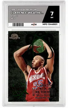 1995 SKYBOX PREMIUM Atomic #A10 CLARENCE WEATHERSPOON MPE 7 NM — graded card up for auction