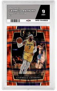 2022 SELECT ORANGE FLASH PRIZM #31 CARMELO ANTHONY MPE 9 MINT — graded card up for auction