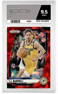 2024 PRIZM RED ICE #191 T.J. MCCONNELL MPE 9.5 MINT+ — graded card up for auction