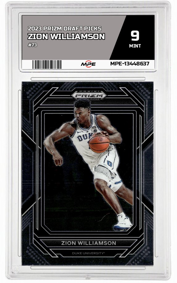 2023 PRIZM DRAFT PICKS #73 ZION WILLIAMSON MPE 9 MINT — graded card auctioned from the MPE vault