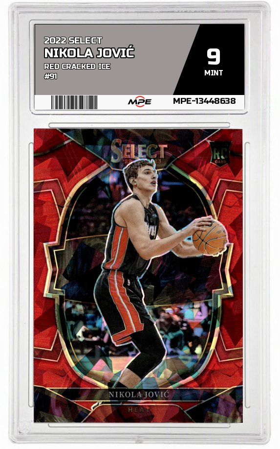 2022 SELECT RED CRACKED ICE #91 NIKOLA JOVIĆ MPE 9 MINT — graded card auctioned from the MPE vault