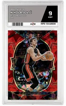 2022 SELECT RED CRACKED ICE #91 NIKOLA JOVIĆ MPE 9 MINT — graded card up for auction