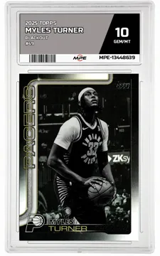 2025 TOPPS BLACKOUT #49 MYLES TURNER MPE 10 GEM/MT — graded card up for auction