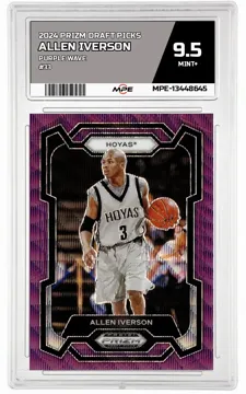 2024 PRIZM DRAFT PICKS PURPLE WAVE #33 ALLEN IVERSON MPE 9.5 MINT+ — graded card up for auction