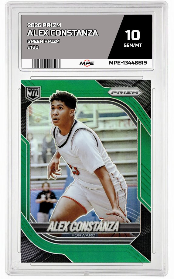 2026 PRIZM GREEN PRIZM #120 ALEX CONSTANZA MPE 10 GEM/MT — graded card auctioned from the MPE vault