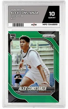 2026 PRIZM GREEN PRIZM #120 ALEX CONSTANZA MPE 10 GEM/MT — graded card up for auction