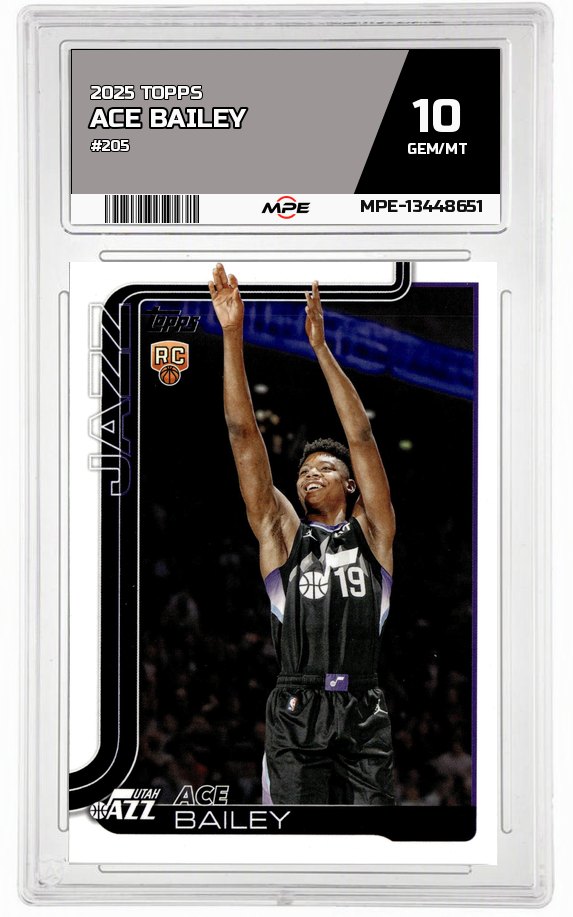 2025 TOPPS #205 ACE BAILEY MPE 10 GEM/MT — graded card auctioned from the MPE vault