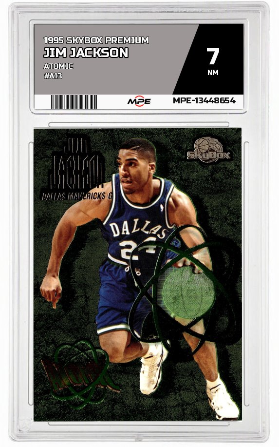 1995 SKYBOX PREMIUM Atomic #A13 JIM JACKSON MPE 7 NM — graded card auctioned from the MPE vault