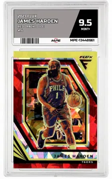 2023 FLUX Red CRACKED ICE #14 JAMES HARDEN MPE 9.5 MINT+ — graded card up for auction