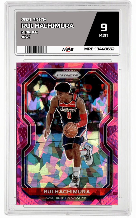 2021 PRIZM PINK ICE #249 RUI HACHIMURA MPE 9 MINT — graded card auctioned from the MPE vault