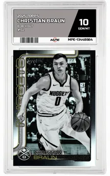 2025 TOPPS BLACKOUT #102 CHRISTIAN BRAUN MPE 10 GEM/MT — graded card up for auction