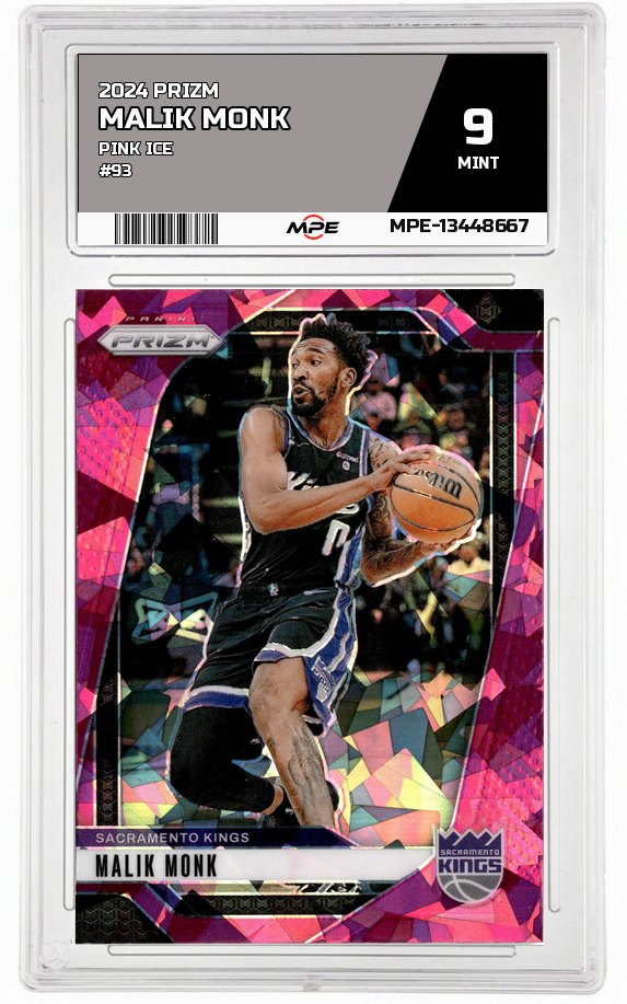 2024 PRIZM Pink Ice #93 MALIK MONK MPE 9 MINT — graded card auctioned from the MPE vault