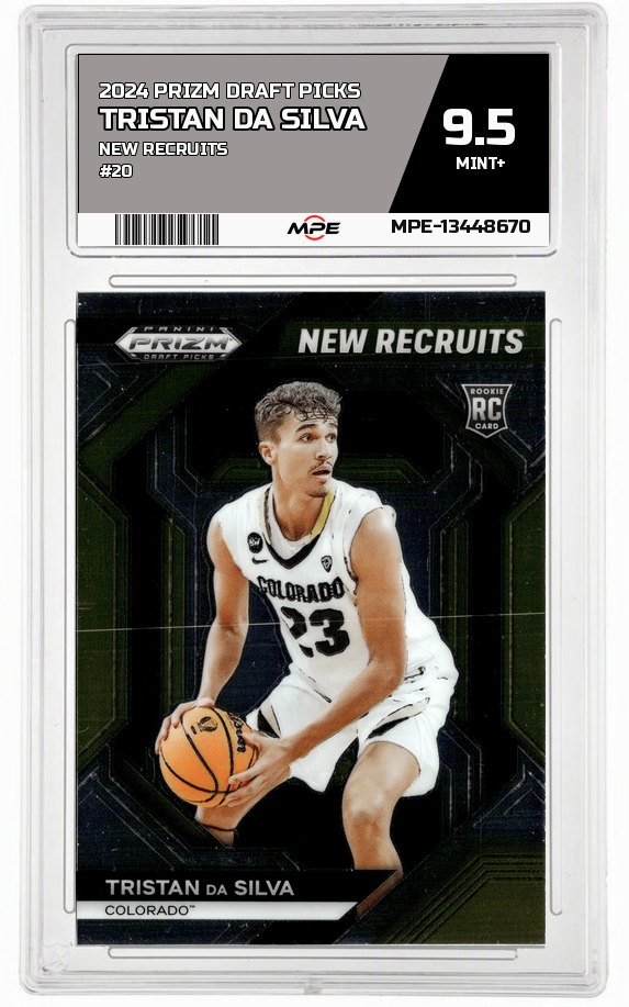 2024 PRIZM DRAFT PICKS NEW RECRUITS #20 TRISTAN DA SILVA MPE 9.5 MINT+ — graded card auctioned from the MPE vault