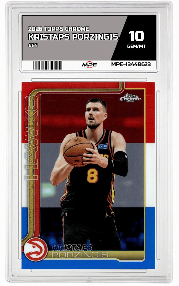 2026 TOPPS CHROME #65 KRISTAPS PORZINGIS MPE 10 GEM/MT — graded card auctioned from the MPE vault