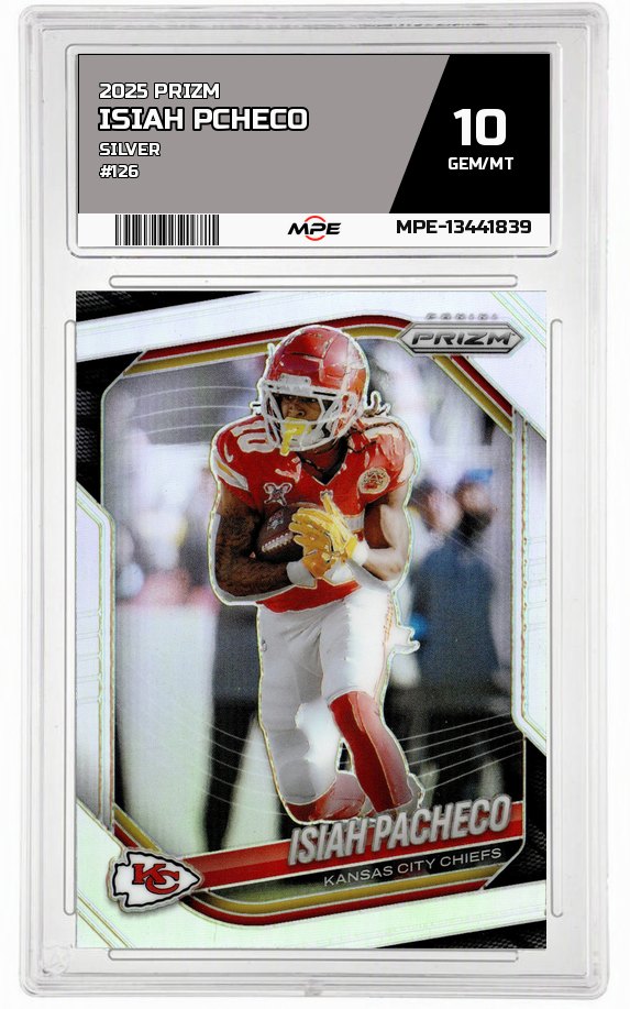 2025 PRIZM SILVER #126 ISIAH PCHECO MPE 10 GEM/MT — graded card auctioned from the MPE vault