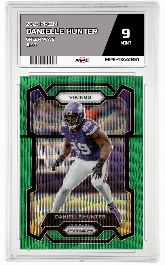 2023 PRIZM GREEN WAVE #193 DANIELLE HUNTER MPE 9 MINT — graded card auctioned from the MPE vault