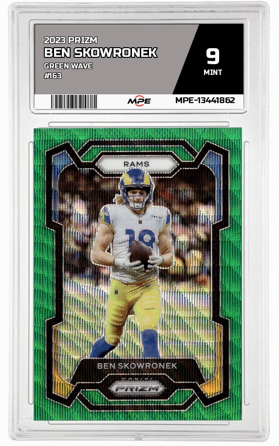2023 PRIZM GREEN WAVE #163 BEN SKOWRONEK MPE 9 MINT — graded card auctioned from the MPE vault