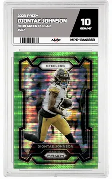 2023 PRIZM Neon Green Pulsar #247 DIONTAE JOHNSON MPE 10 GEM/MT — graded card up for auction