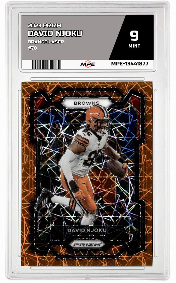 2023 PRIZM ORANGE LASER #70 DAVID NJOKU MPE 9 MINT — graded card auctioned from the MPE vault