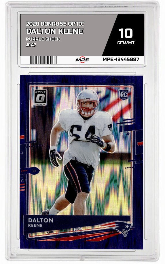2020 DONRUSS OPTIC PURPLE SHOCK #147 DALTON KEENE MPE 10 GEM/MT — graded card auctioned from the MPE vault